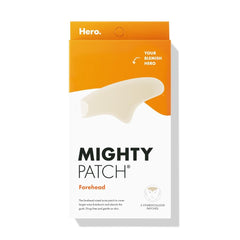 Mighty Patch Forehead patch on forehead with XL coverage for larger breakouts overnight.