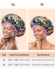 mikimini shower cap fit sizes m xl, comfortable elastic for most hair lengths