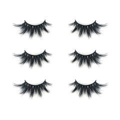 Mikiwi 3D mink lashes D384-3 closeup showing fluffy volume and natural lash line