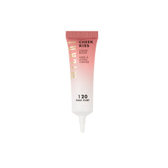 Milani Cheek Kiss liquid blush Pink Flirt applied to cheek for seamless blend