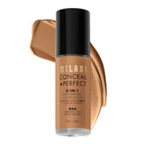 Milani Conceal + Perfect 2in1 bottle with pump for precise, mess-free application and lasting finish.