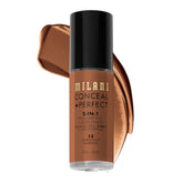 Milani Conceal + Perfect bottle close-up showing dual coverage and texture