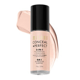 Milani Conceal + Perfect bottle pump shows smooth, long-lasting coverage