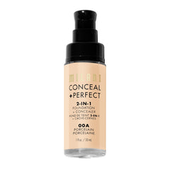 Milani Conceal + Perfect brush application hints at silky-smooth finish.