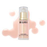 Milani Glow Drops bottle dispense shows easy hydration for daily use