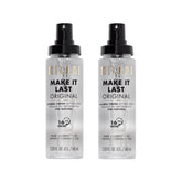 Milani Make It Last primer spray bottle close-up for long-lasting makeup wear.
