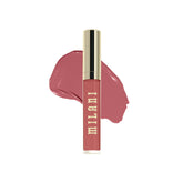 Milani Stay Put Liquid Lipstick packaging closeup highlighting premium longwear formula.