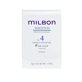 Milbon Smooth No. 4 Weekly Booster packshot with four vials for fine hair conditioning