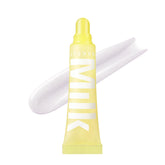 Milk Makeup Balmade Electron clear shimmer swatch, hydrating and glossy.