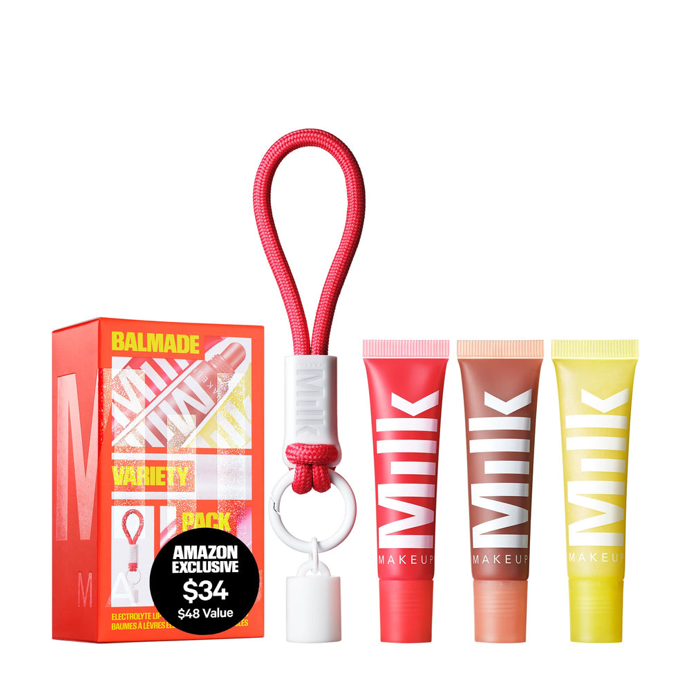Milk Makeup Balmade Hydrating Lip Balm Trio with Keychain for on-the-go hydration