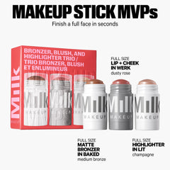 Milk Makeup Baked bronzer swatch reveals warm medium bronze tone.