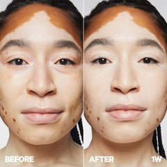 Milk Makeup Future Fluid under-eye shot highlights brightness and long-wear potential.
