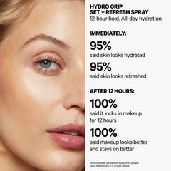 Milk Makeup Hydro Grip mist during application for even, refreshing hydration.