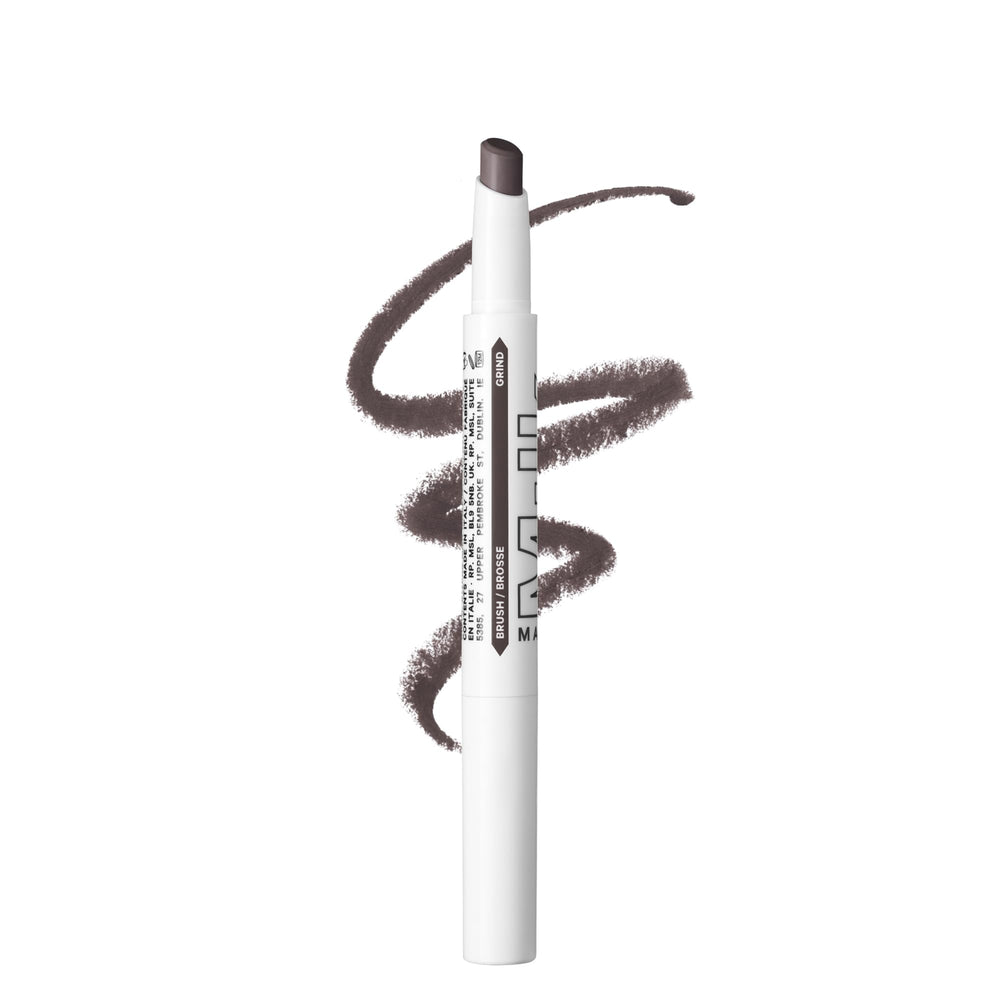 Milk Makeup KUSH Brow Shadow Stick Deep Brown cap close-up for precise brow filling.