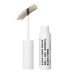 Milk Makeup KUSH Fiber Brow Gel bottle shows a clean vegan formula for fuller brows.