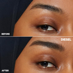 Milk Makeup KUSH High Roll Brow Tint tube close-up cap, highlighting creamy, clump-free texture.