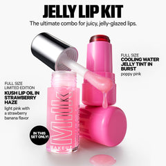 Milk Makeup Kush Lip Oil Strawberry Haze bottle shows glossy hydration
