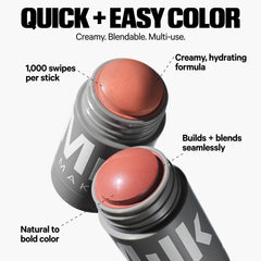 Milk Makeup Lip + Cheek Stick swatch on cheek showing natural flush