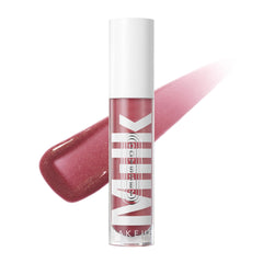 Milk Makeup Odyssey Lip Gloss Trek deep rose shimmer bottle highlights hydrating finish