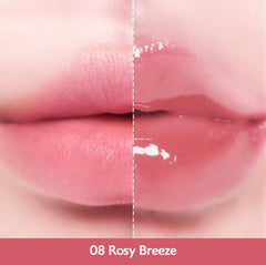 MILKTOUCH Jelly Fit Lip Tint Rosy Breeze gloss-like finish on lips and shine