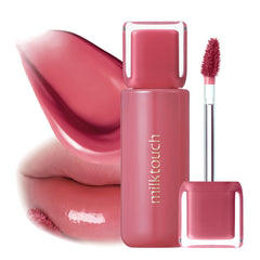 MILKTOUCH Jelly Fit Lip Tint Rosy Breeze tube front view with glassy glow and hydration