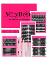 MilyBest 4 Styles Lash Clusters Kit close-up showing clusters for DIY volume
