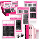 MilyBest lash clusters kit 808pcs ready for at-home lash extensions.