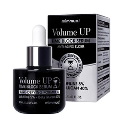 Mimmua Volume Up Serum bottle pump demonstrates easy application for smoother skin.