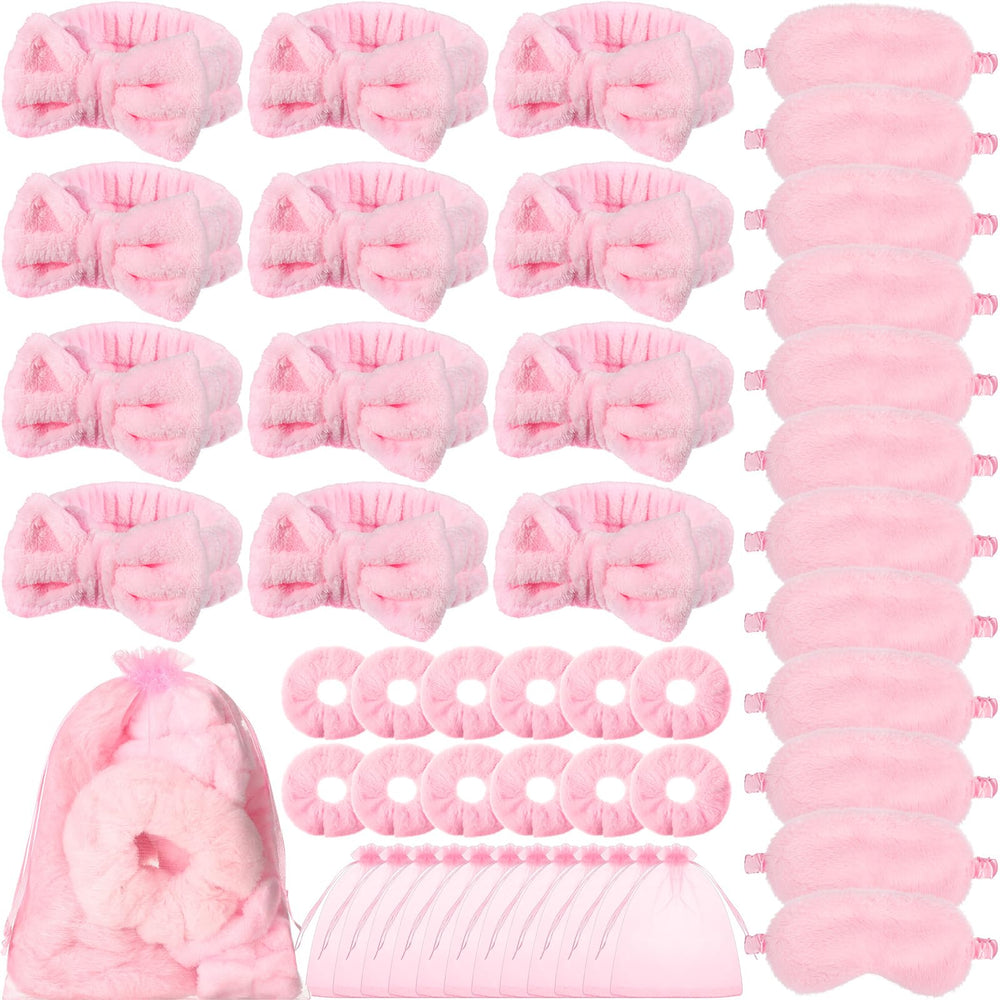 Mimorou spa headband pink with soft coral velvet for comfortable skincare.