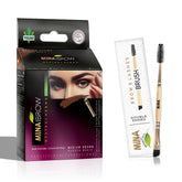 MinaiBrow Medium Brown tinting powder packaging highlights natural ingredients
