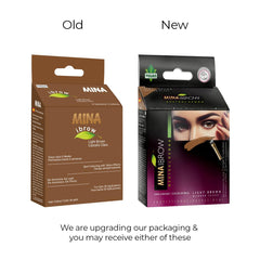 MinaiBrow cassia obovata leaf powder close-up highlighting natural color base