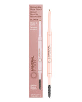 Mineral Fusion retractable brow pencil Blonde closed cap shows precise shaping with vegan, buildable color