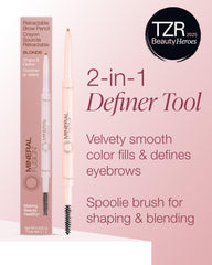 Mineral Fusion retractable brow pencil Blonde tip demonstrates smooth glide for natural brow filling