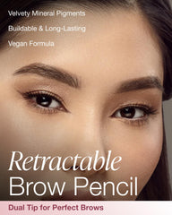 Mineral Fusion retractable brow pencil swatches natural color to preview buildable pigment