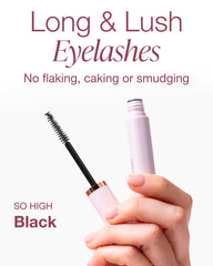 Mineral Fusion So High applied lashes reveal dramatic length without clumping