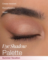 Mineral Fusion Summer Vacation palette open reveals four versatile shades for day-to-night looks
