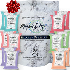 Mineral Me California shower steamers gift box for thoughtful self-care gifts.