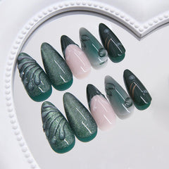 MINGCHUN 24-piece press-on nails kit with 12 sizes