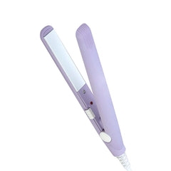 Mini Hair Straightener Purple ceramic-tourmaline plate for smooth glide.