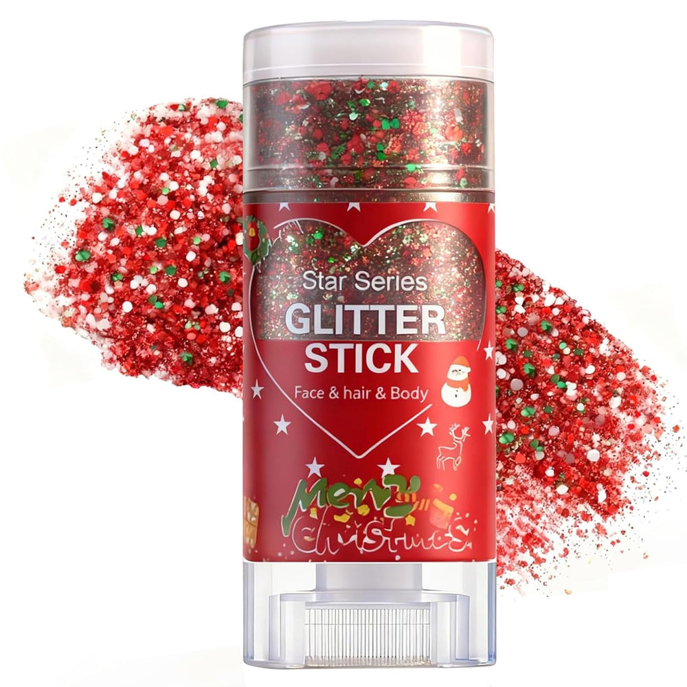 Miniling red-green-white glitter stick packaging shows festive holiday product