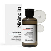 Minimalist 8% Glycolic Toner bottle close-up promoting gentle exfoliation for brighter-looking skin.