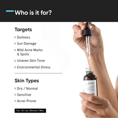 Minimalist Niacinamide Serum application on skin showing hydration boost