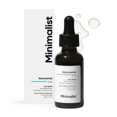 Minimalist Niacinamide Serum bottle pump for clear, glowing skin