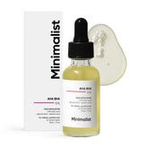 Minimalist serum bottle close-up showing the product and gentle exfoliation focus