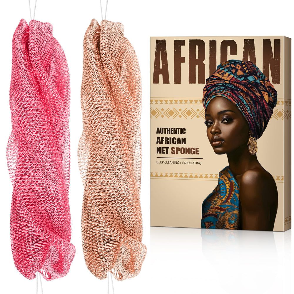 MINISENTIALS African Net Sponge knots-back helps reach difficult areas with exfoliating knots.