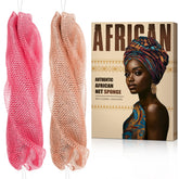 MINISENTIALS African Net Sponge knots-back helps reach difficult areas with exfoliating knots.