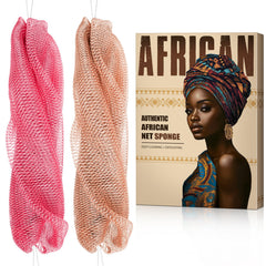 MINISENTIALS African Net Sponge knots-back helps reach difficult areas with exfoliating knots.