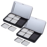 Minkissy empty eyeshadow palette mirror for quick travel touchups and shade organization.