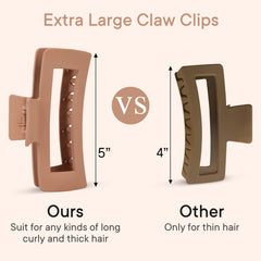 MINMUNJIU extra large clip side view with matte non-slip finish on hair