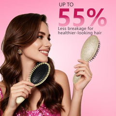 MInovel Glitter Detangling Brush glitter detail highlights long-lasting shine